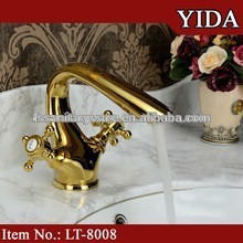 golden bathroom faucet, brass water faucet, Kaiping water tap polishing plating